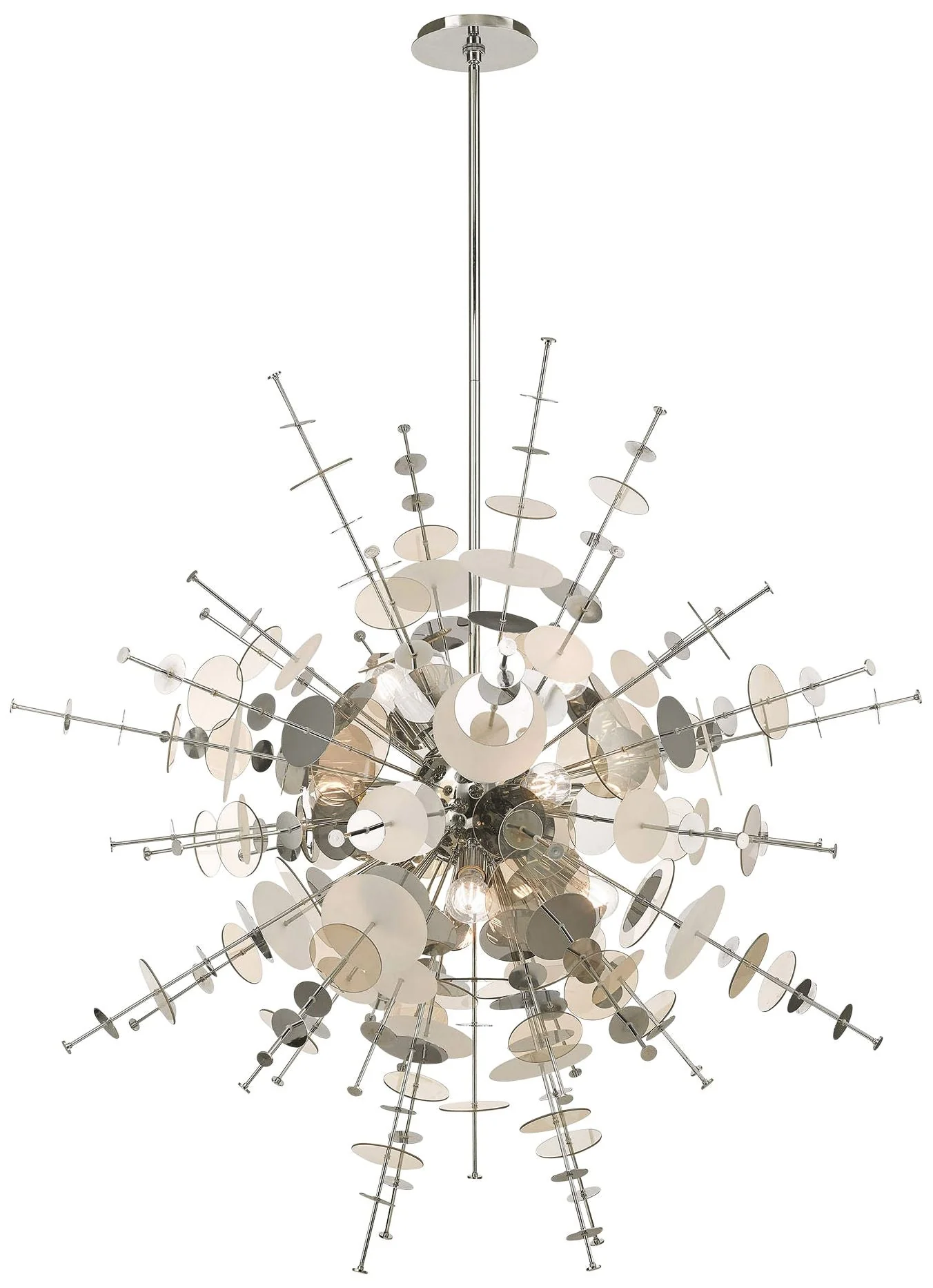 Circulo 50"W Polished Nickel Starburst Foyer Pendant Light - Image 2
