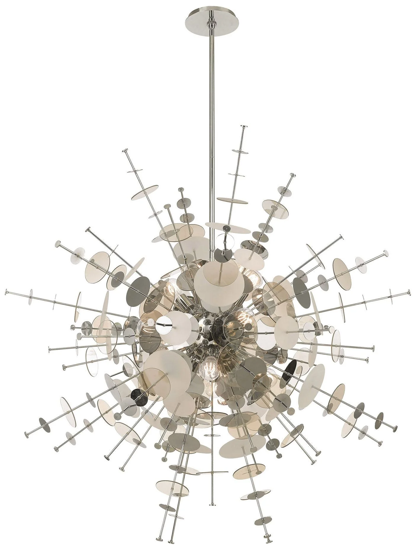Circulo 50"W Polished Nickel Starburst Foyer Pendant Light - Image 3