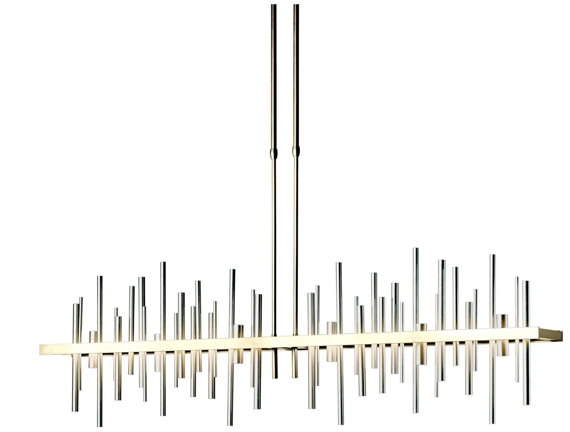 Cityscape 51.9" Wide Large Modern Brass LED Pendant With Sterling - Image 1
