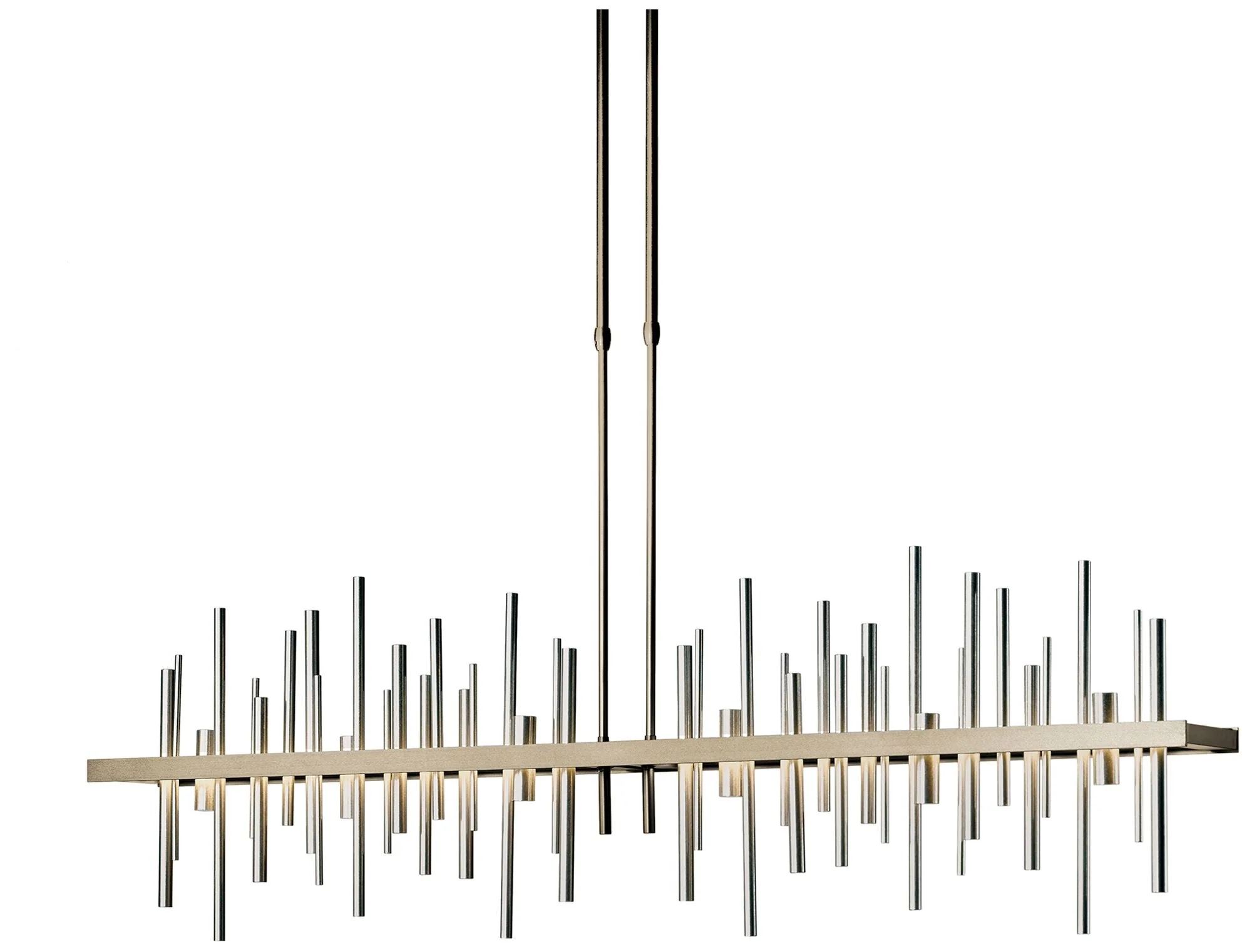 Cityscape 51.9" Wide Large Soft Gold LED Pendant With Vintage Platinum - Image 1