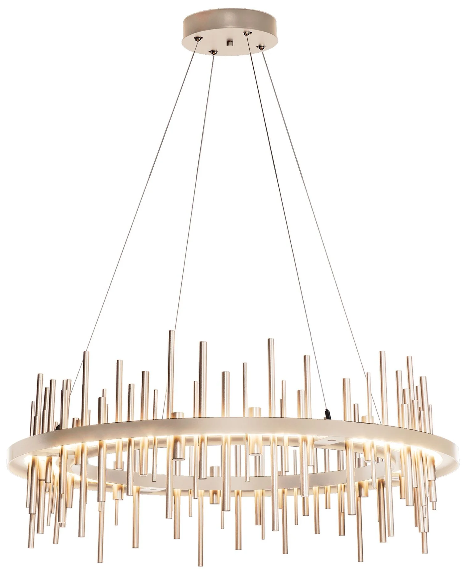 Cityscape Circular LED Pendant - Gold Finish & Accents - Standard Heigh - Image 1