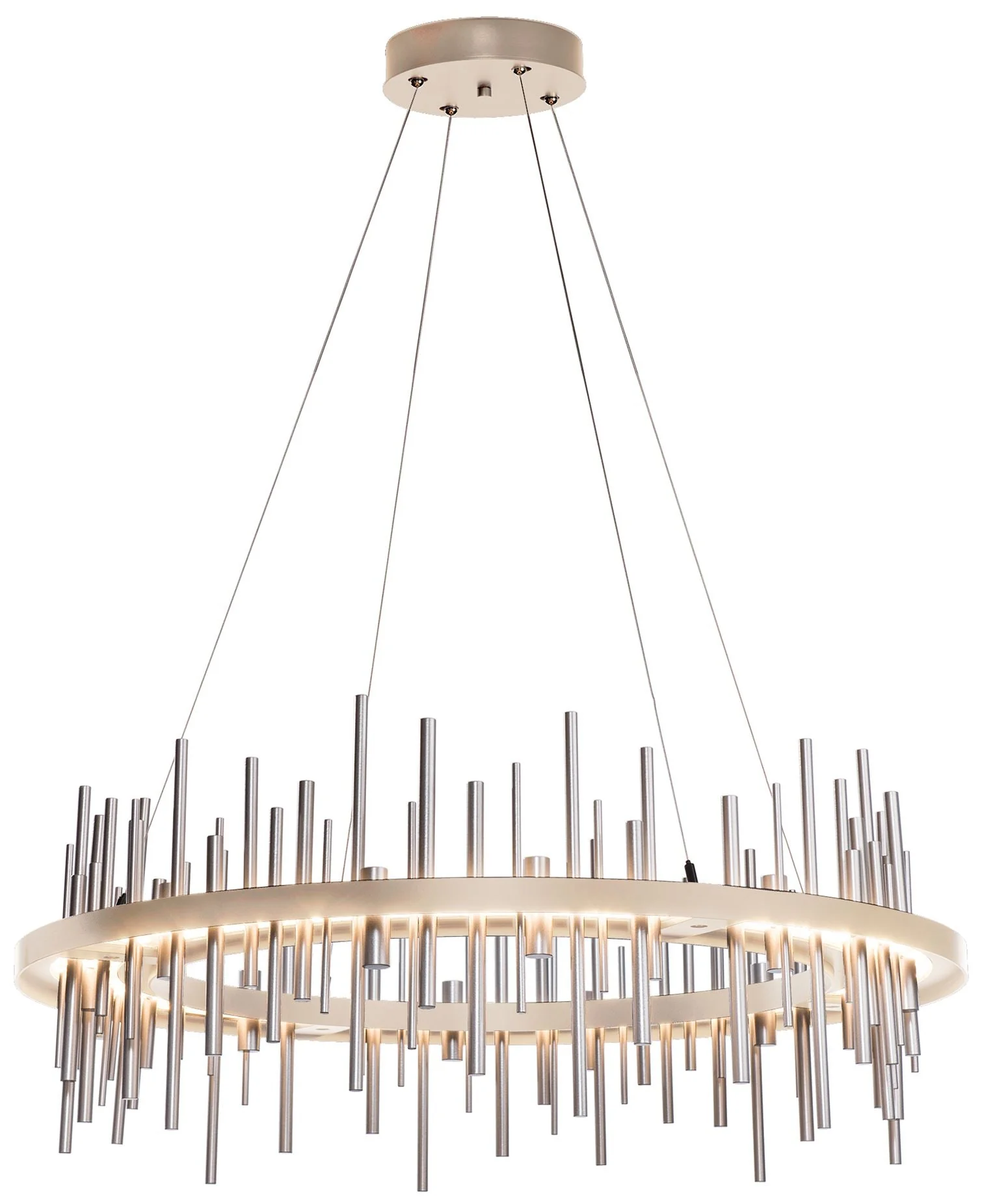 Cityscape Circular LED Pendant - Gold - Platinum Accents - Standard Height - Image 1
