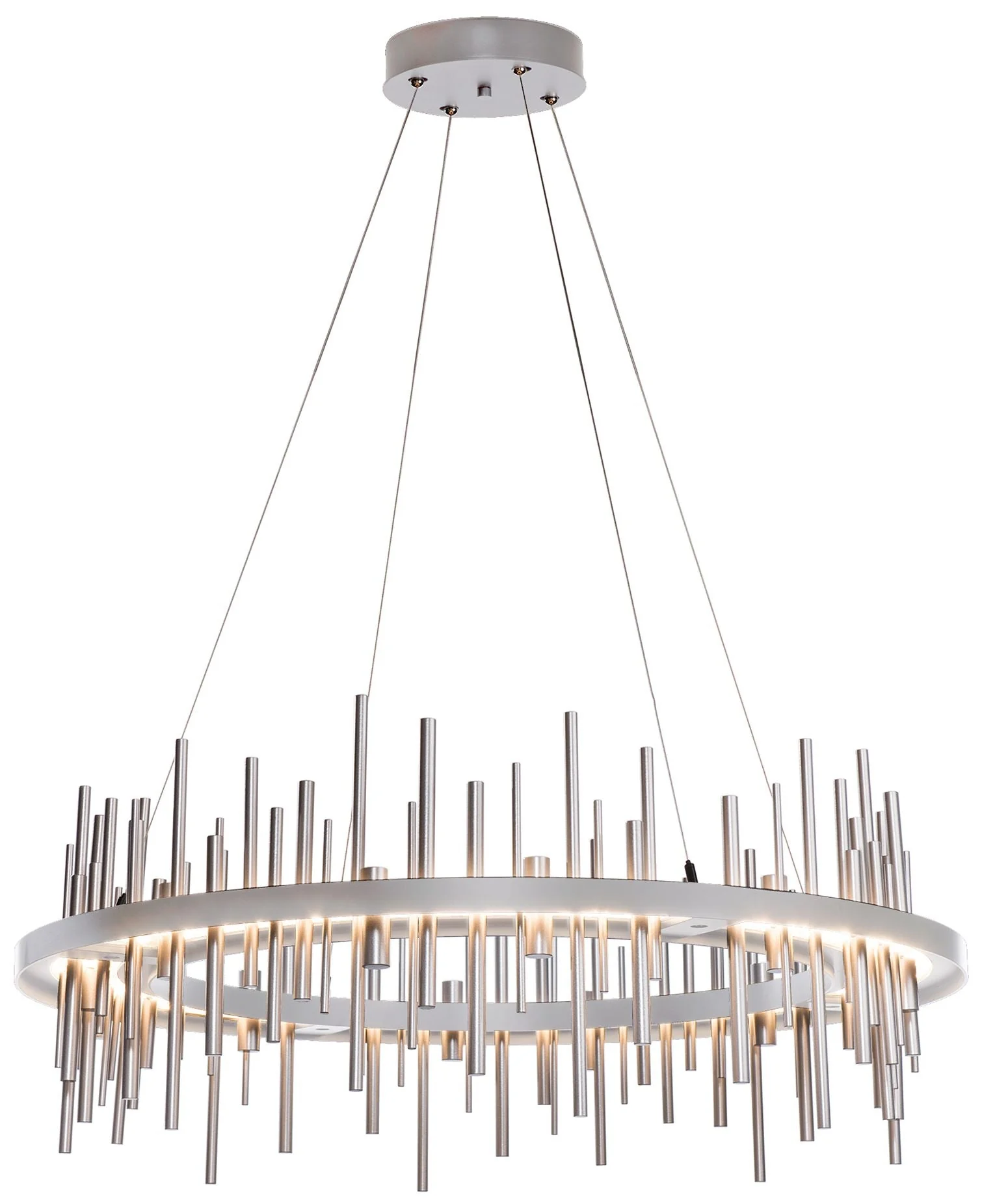 Cityscape Circular LED Pendant - Platinum Finish & Accents - Standard - Image 1