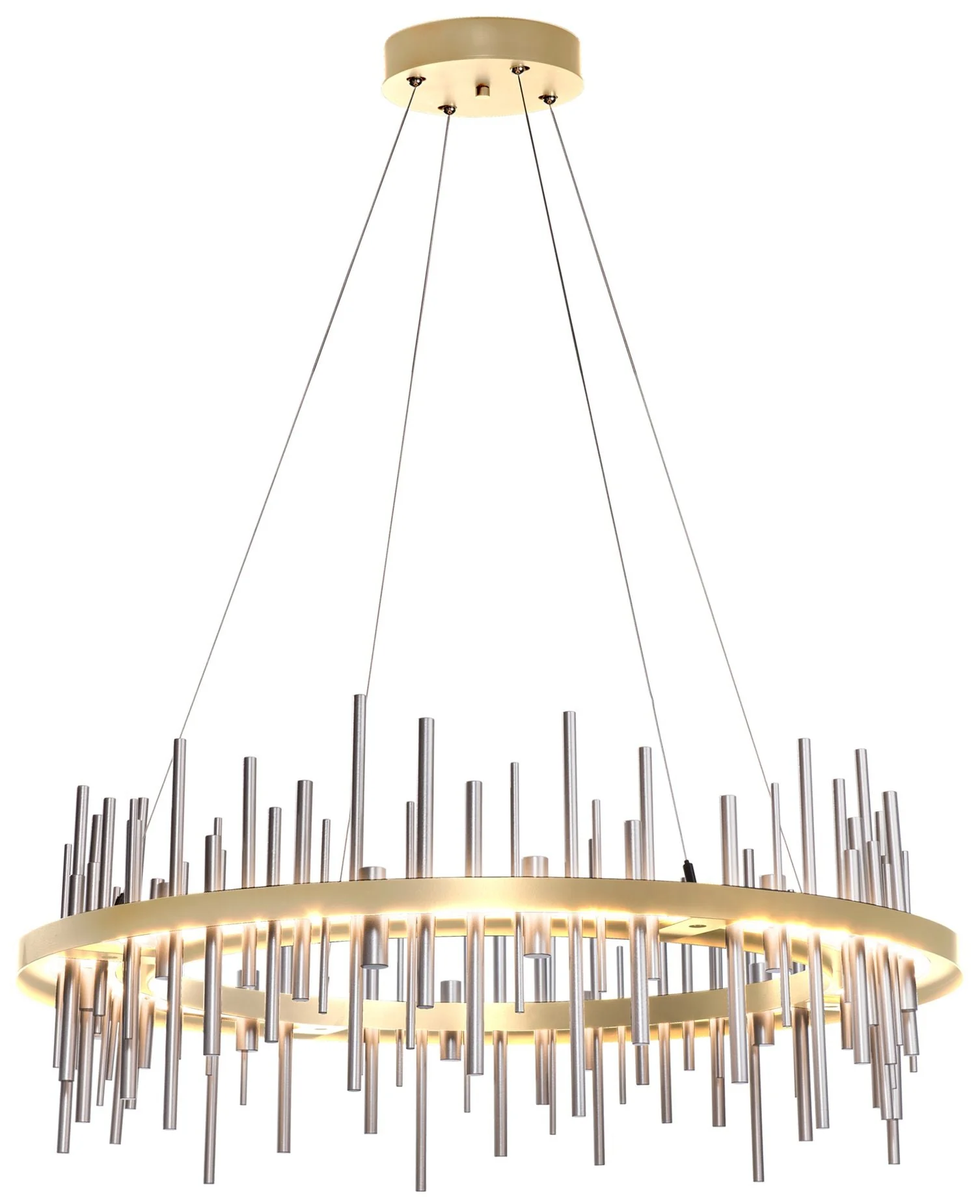 Cityscape Circular LED Pendant - Sterling - Platinum Accents - Standard - Image 1