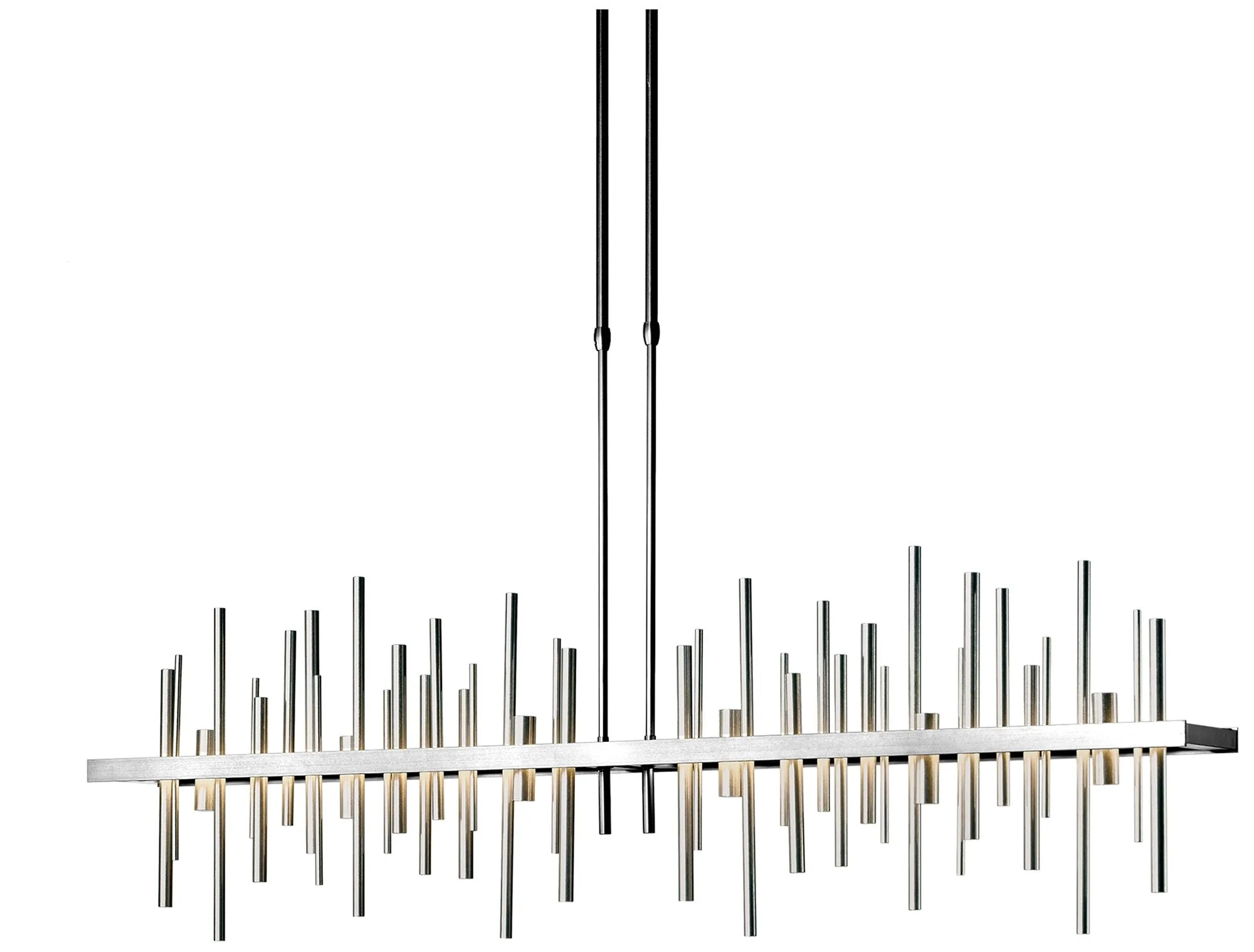 Cityscape Large LED Pendant - Sterling - Platinum Accents - Standard Height - Image 1