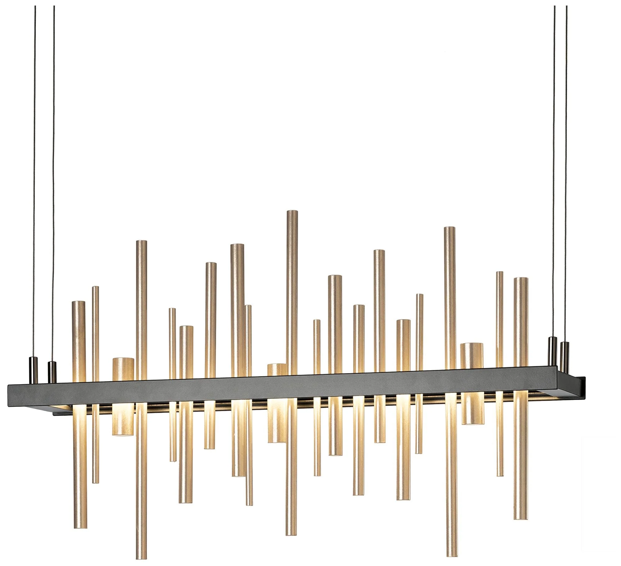 Cityscape LED Pendant - Black Finish - Soft Gold Accents - Standard Height - Image 1