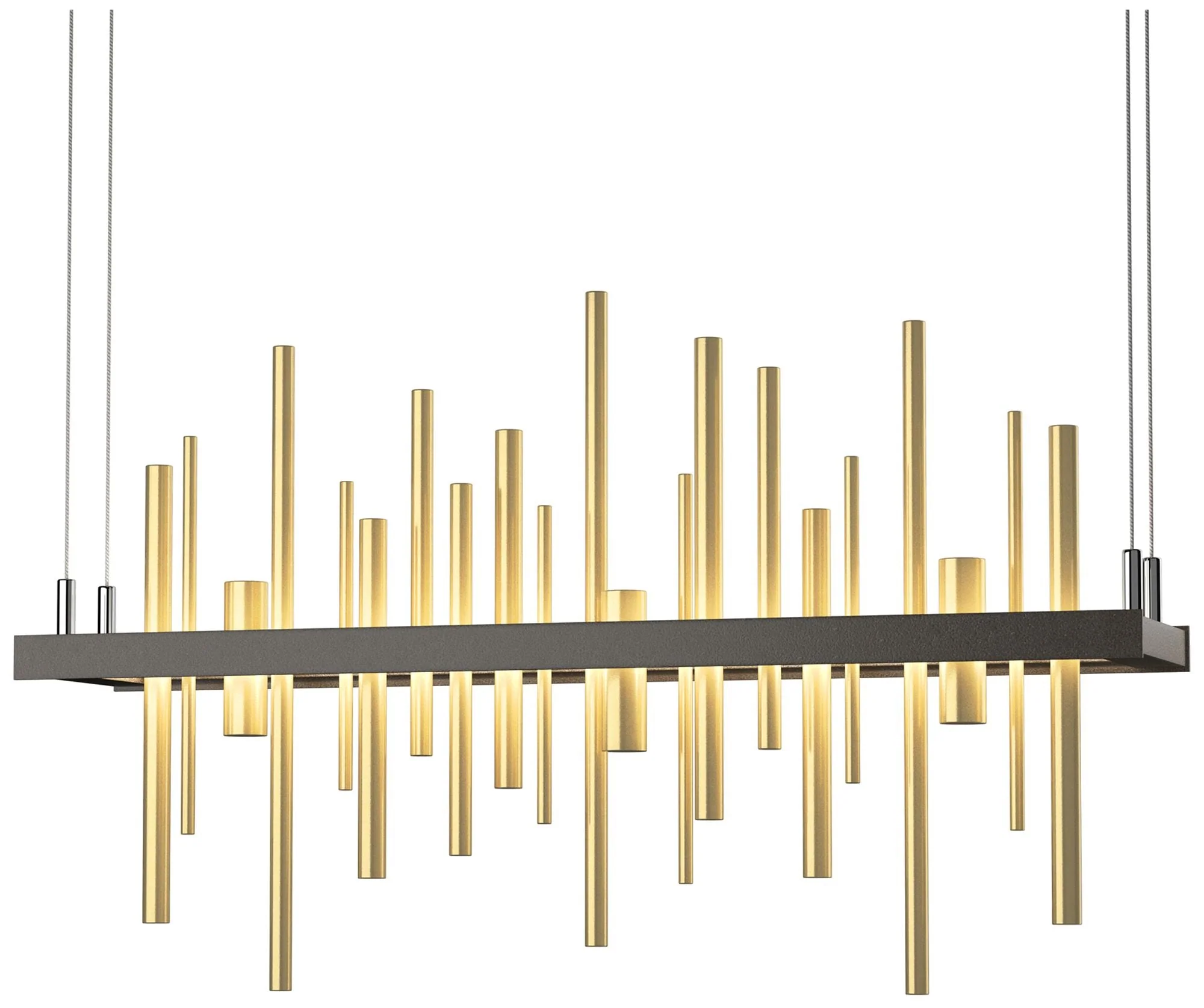 Cityscape LED Pendant - Dark Smoke - Modern Brass - Image 1
