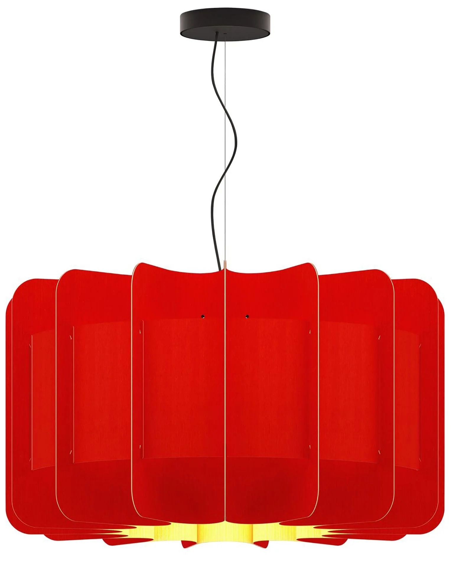 Clarissa Pendant WEP - Red Shade - Black Canopy - Size 29.8 - Image 1