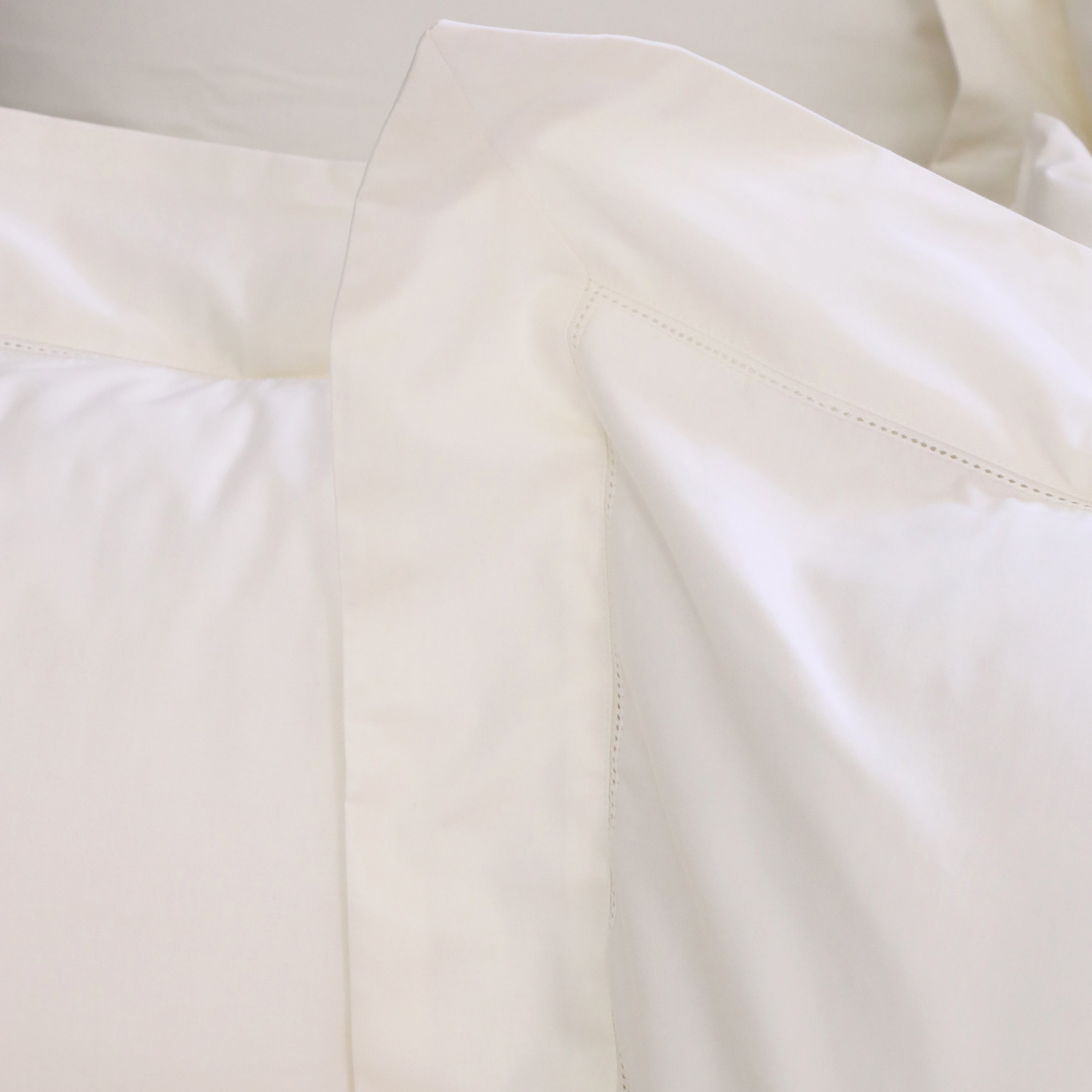 Pom Pom at Home Classico Hemstitch Ivory Cotton Sateen Duvet Cover Set ~ Available in Twin, Queen and King Sizes - Image 2