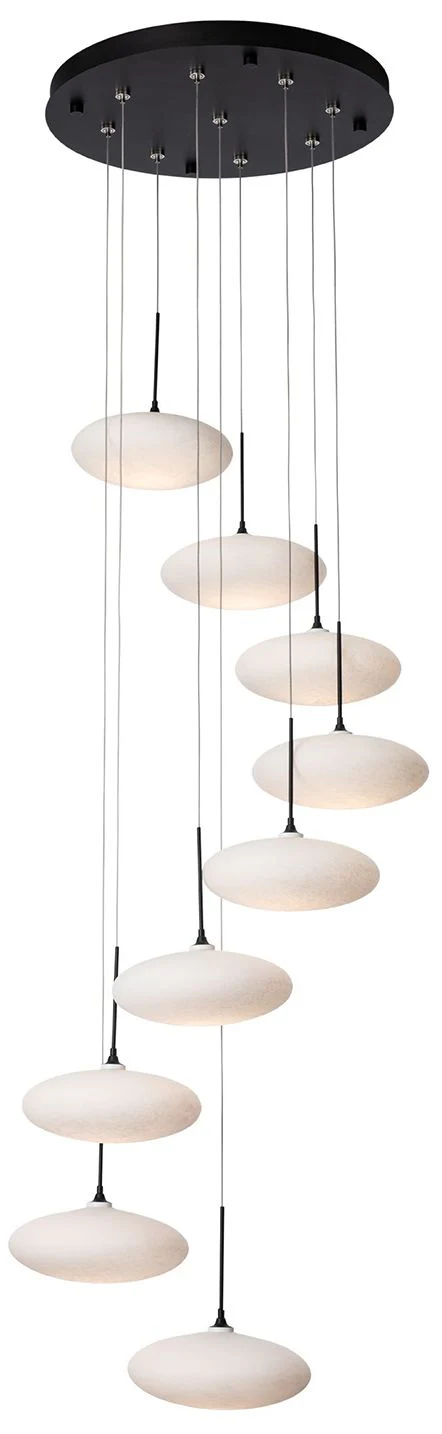 Clouds 23.3" Wide 9-Light Black Pendant - Image 1