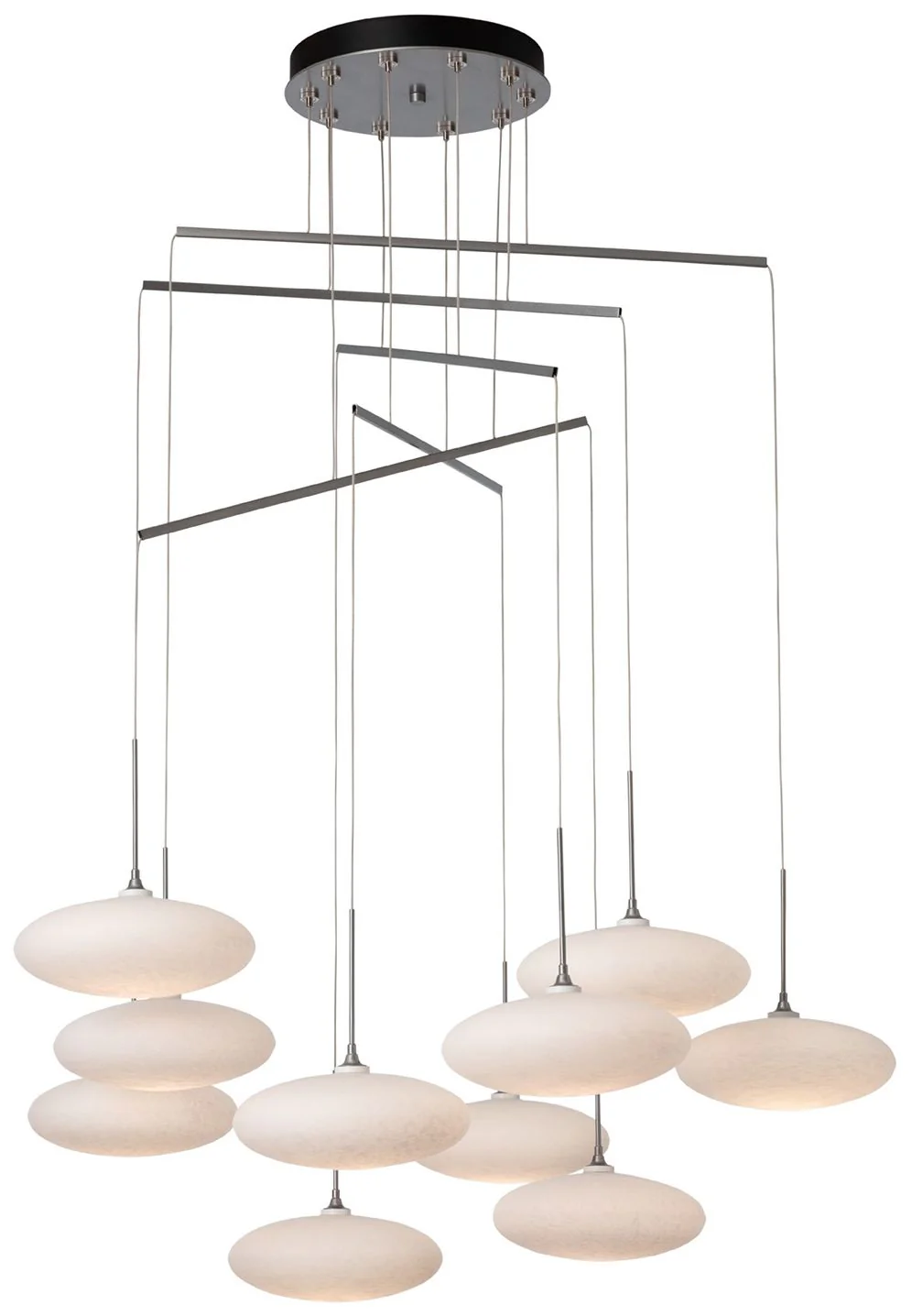 Clouds 41.7" Wide 10-Light Vintage Platinum Mobile Pendant - Image 1