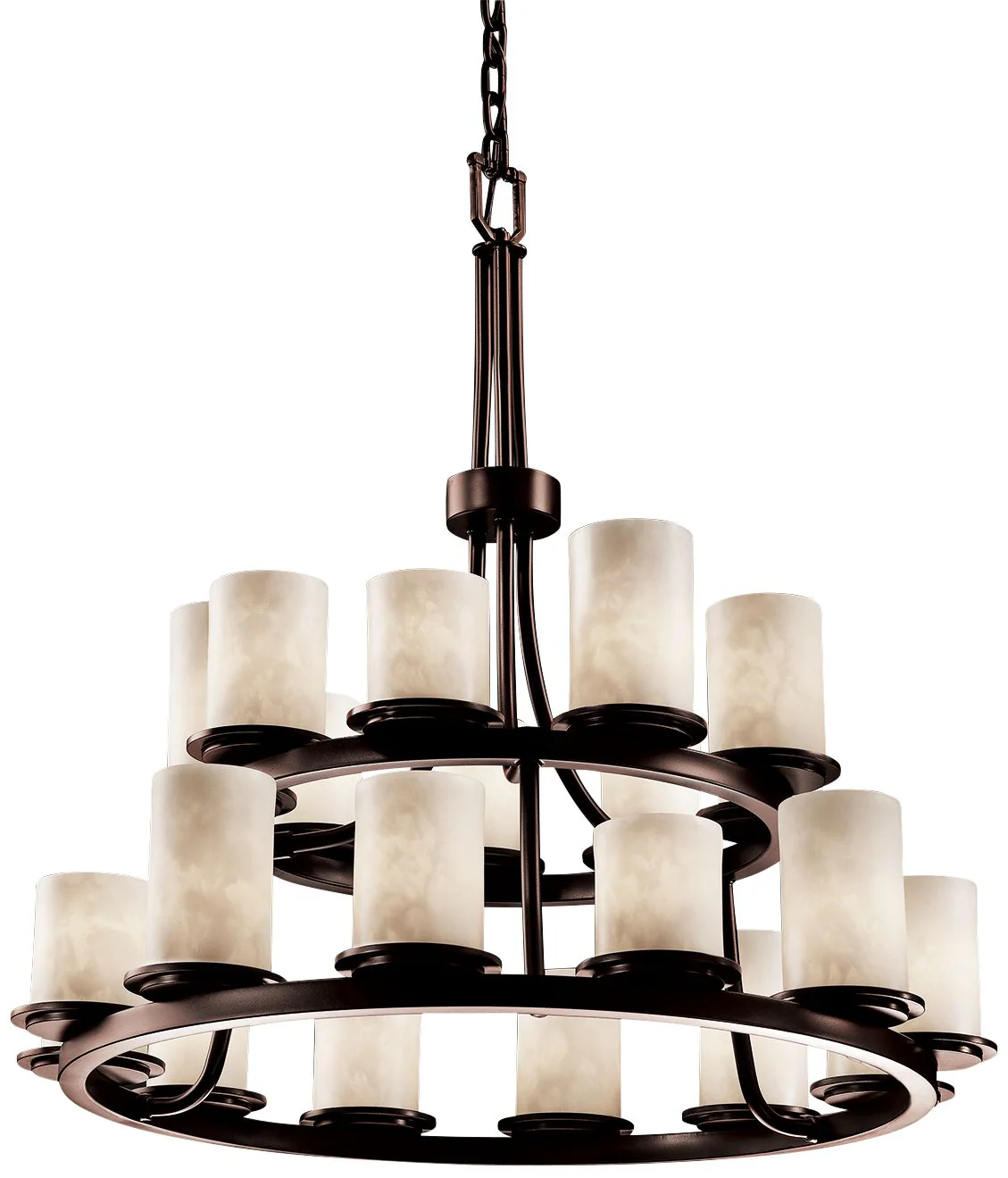 Clouds Dakota 33"W Dark Bronze 21-Light 2-Tier Chandelier - Image 2