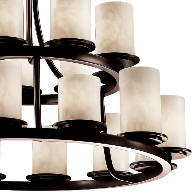 Clouds Dakota 33"W Dark Bronze 21-Light 2-Tier Chandelier - Image 3