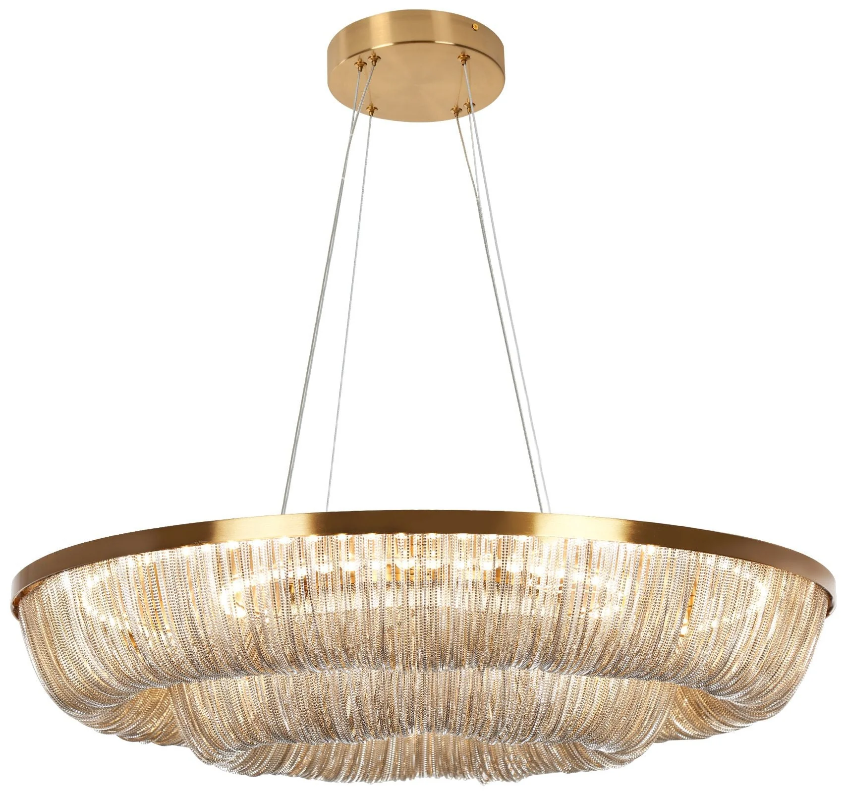 Coasfri 1-Light LED Gold Fringe Chandelier - Image 1