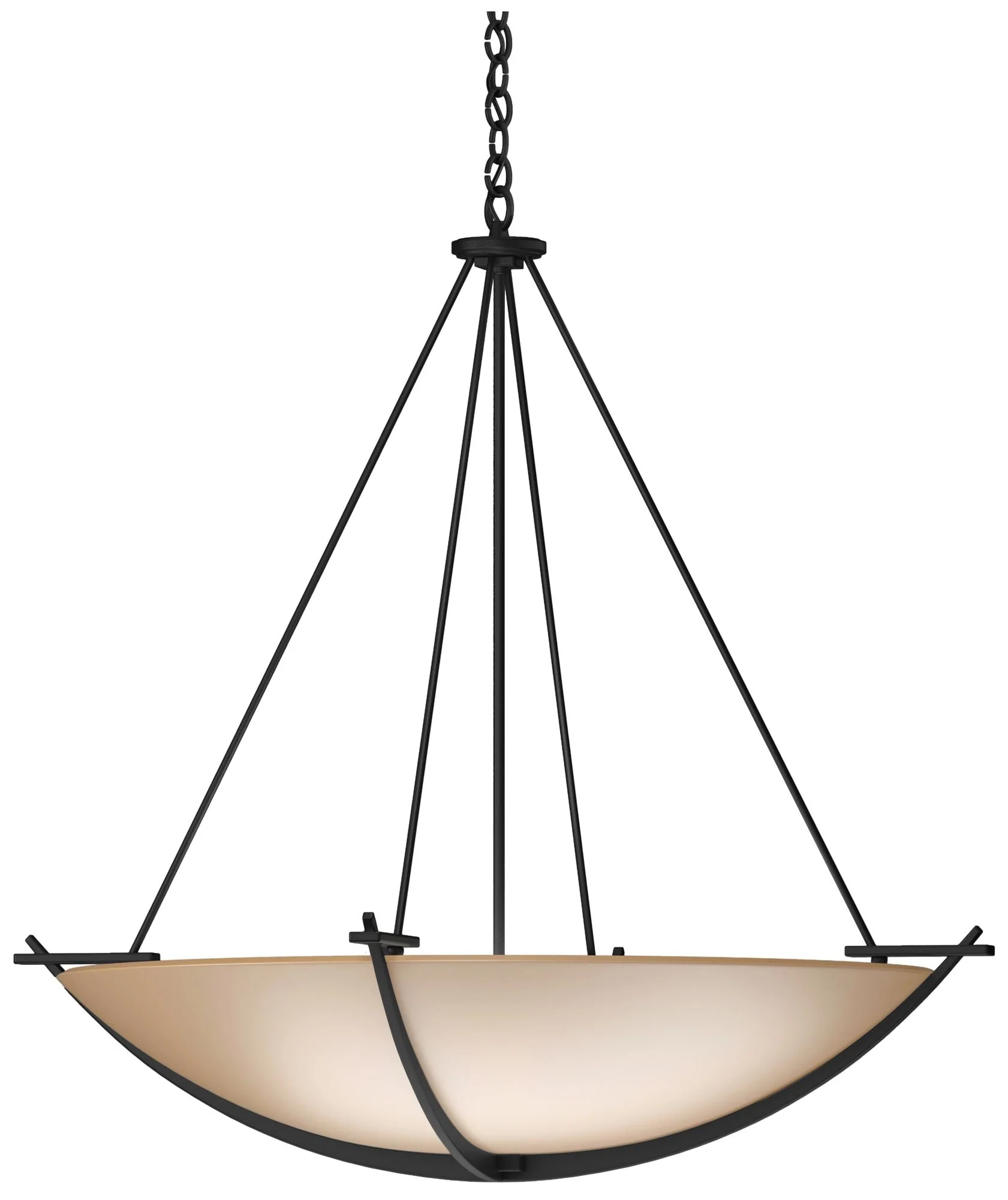 Compass 34.2" Wide Large Scale Black Pendant With Sand Glass Shade - Image 1