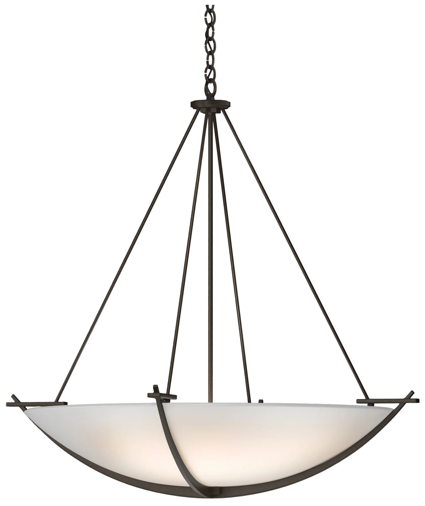 Compass 34.2" Wide Large Scale Bronze Pendant With Opal Glass Shade - Image 1