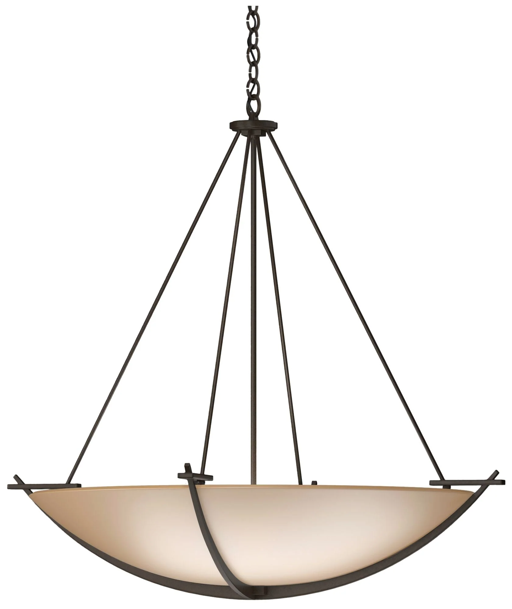 Compass 34.2" Wide Large Scale Bronze Pendant With Sand Glass Shade - Image 1