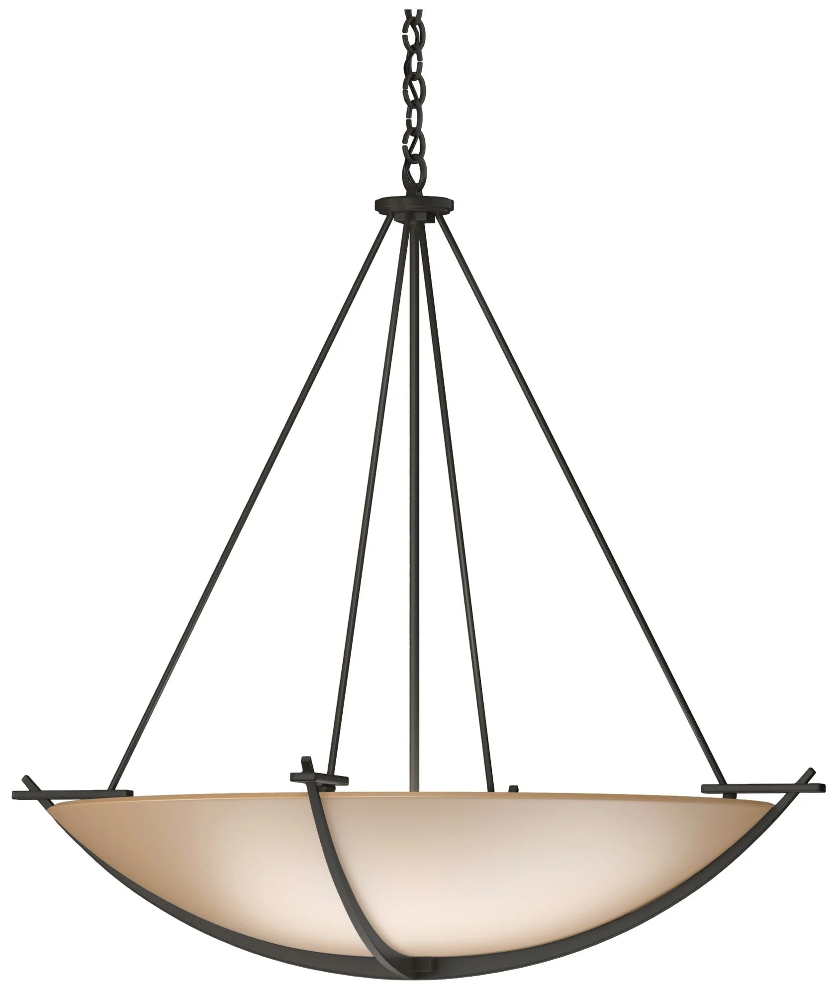 Compass 34.2" Wide Large Scale Dark Smoke Pendant With Sand Glass Shad - Image 1