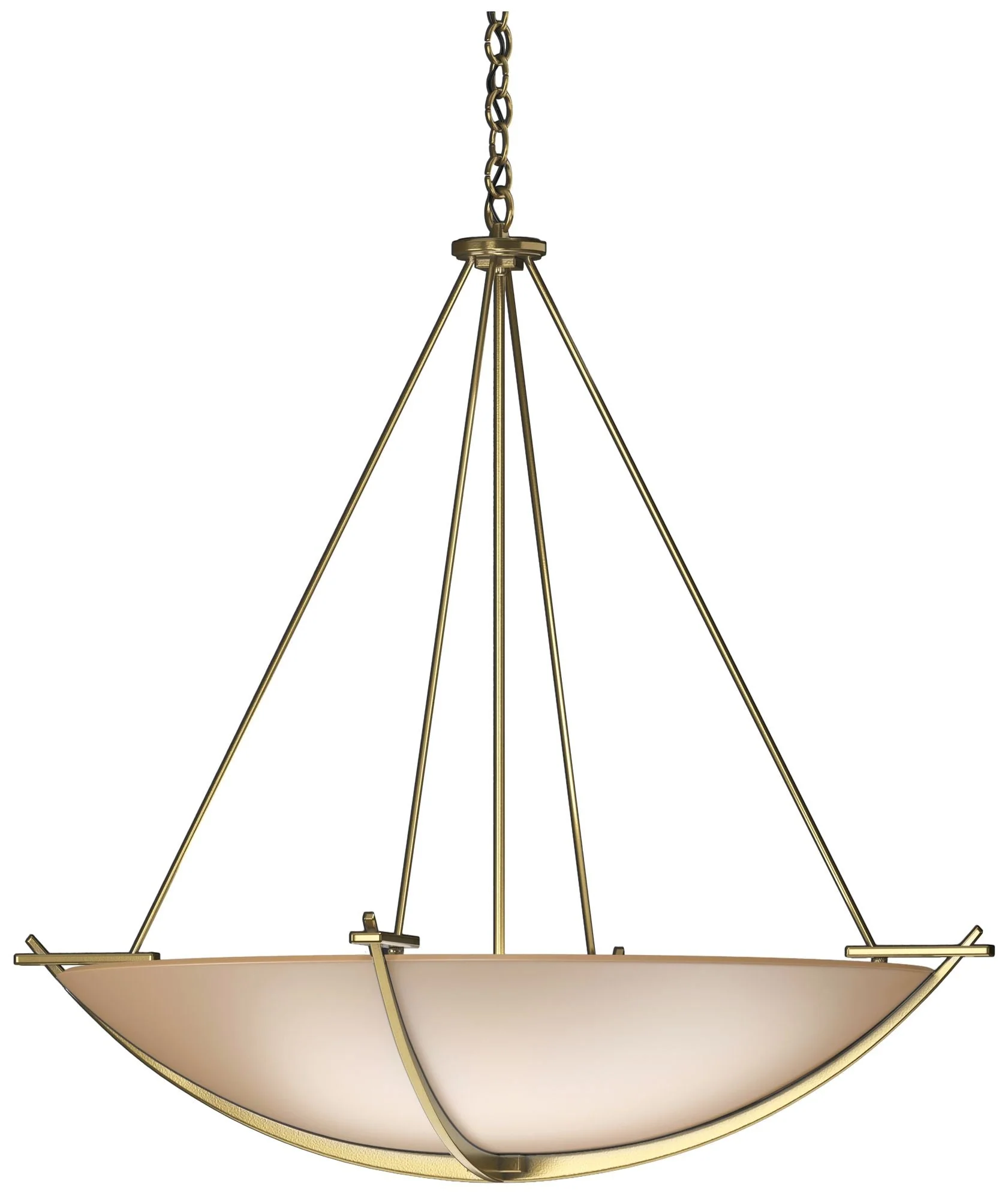 Compass 34.2" Wide Large Scale Modern Brass Pendant With Sand Glass Sh - Image 1