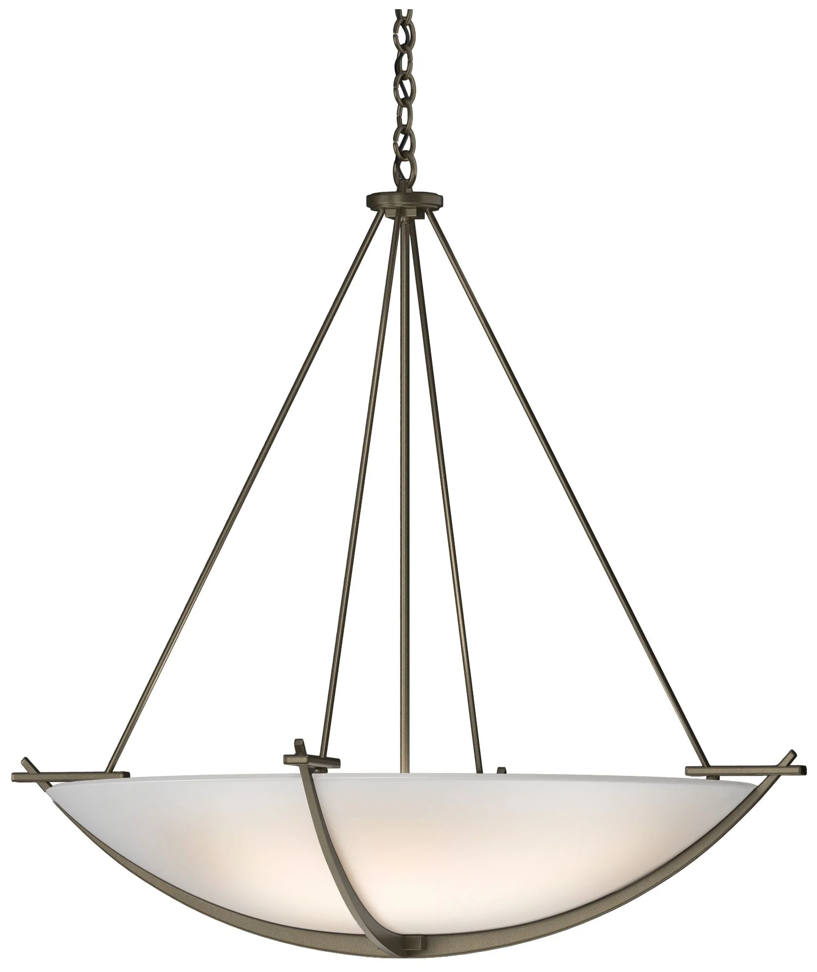 Compass 34.2" Wide Large Scale Soft Gold Pendant With Opal Glass Shade - Image 1