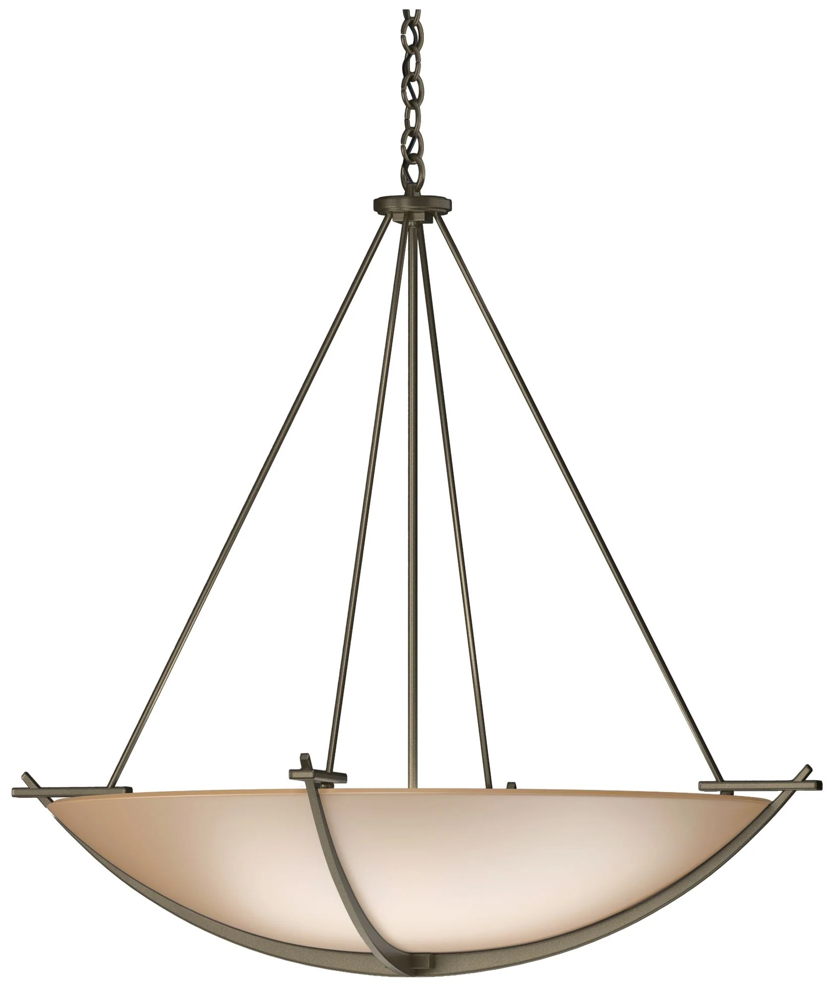 Compass 34.2" Wide Large Scale Soft Gold Pendant With Sand Glass Shade - Image 1