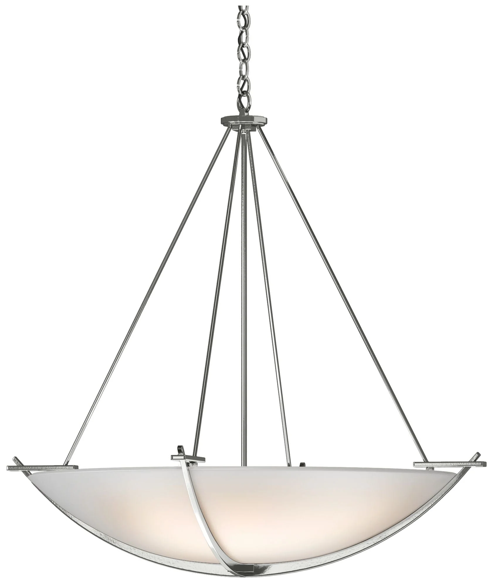Compass 34.2" Wide Large Scale Sterling Pendant With Opal Glass Shade - Image 1