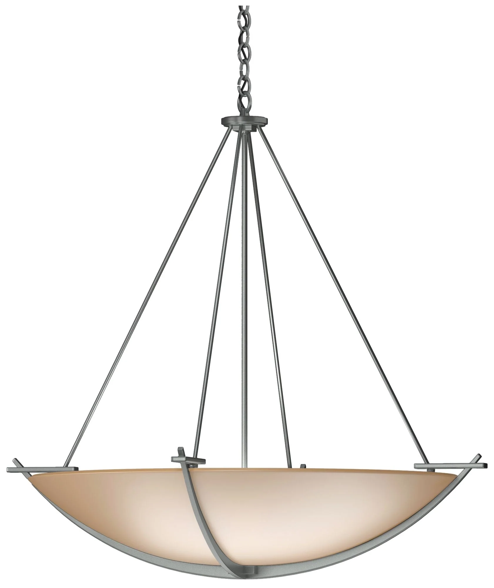 Compass 34.2"W Large Scale Vintage Platinum Pendant With Sand Glass Sh - Image 1