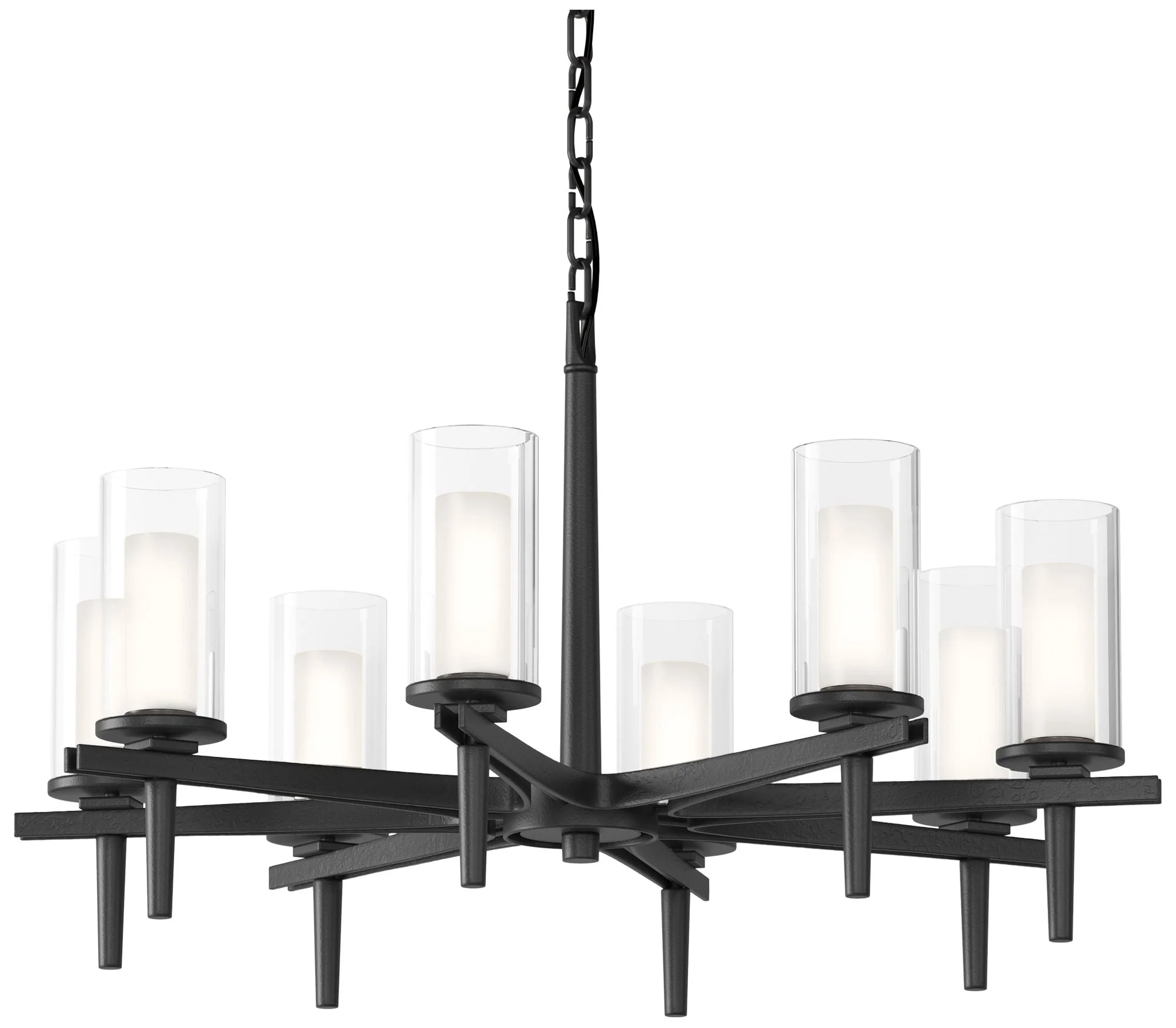 Constellation 34" Wide 8 Arm Black Chandelier With Opal and Clear Glas - Image 1
