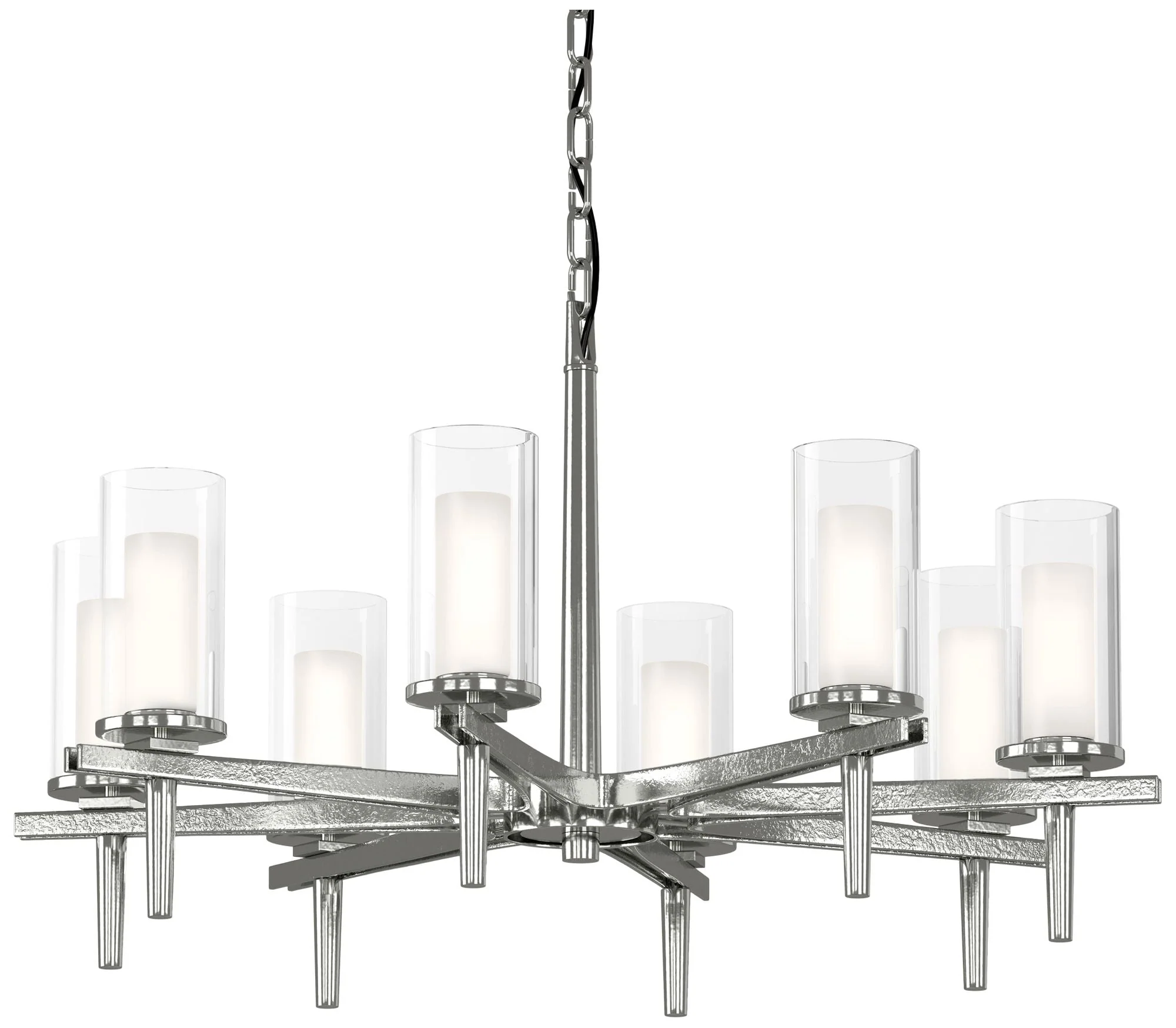 Constellation 34" Wide 8 Arm Sterling Chandelier With Opal and Clear G - Image 1