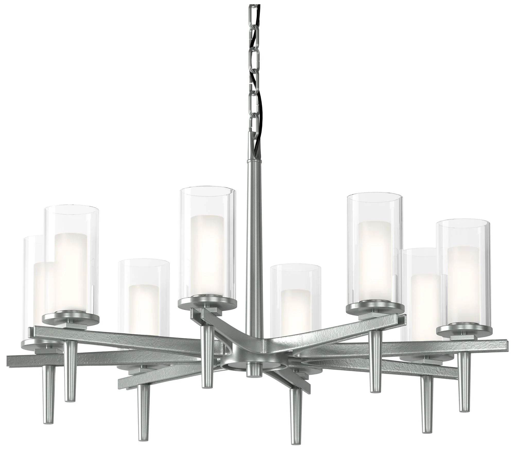 Constellation 34"W 8 Arm  Chandelier w/ Opal and Clear Glass - Image 1