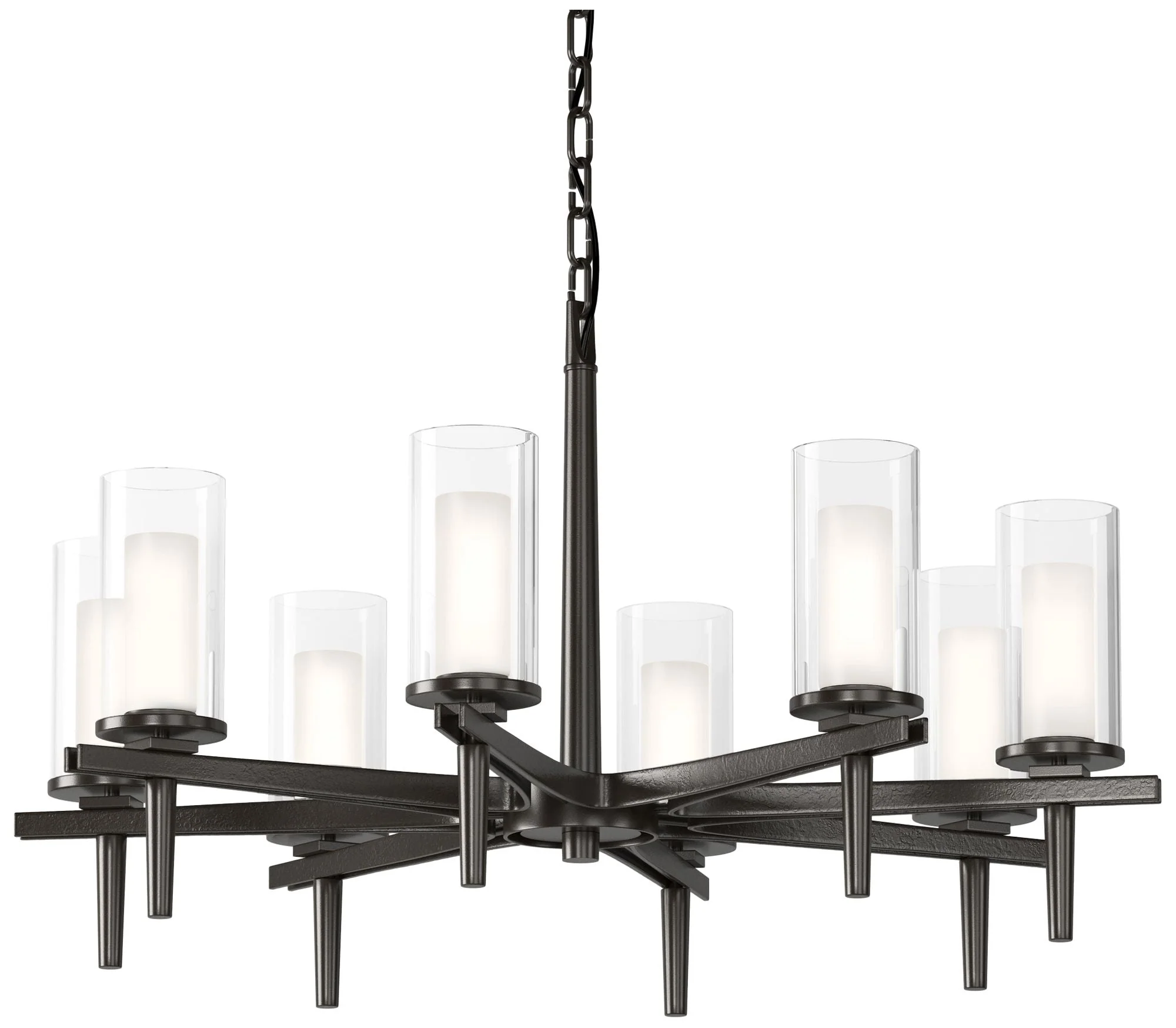 Constellation 34"W 8 Arm Oiled Bronze Chandelier w/ Opal and Clear Gla - Image 1