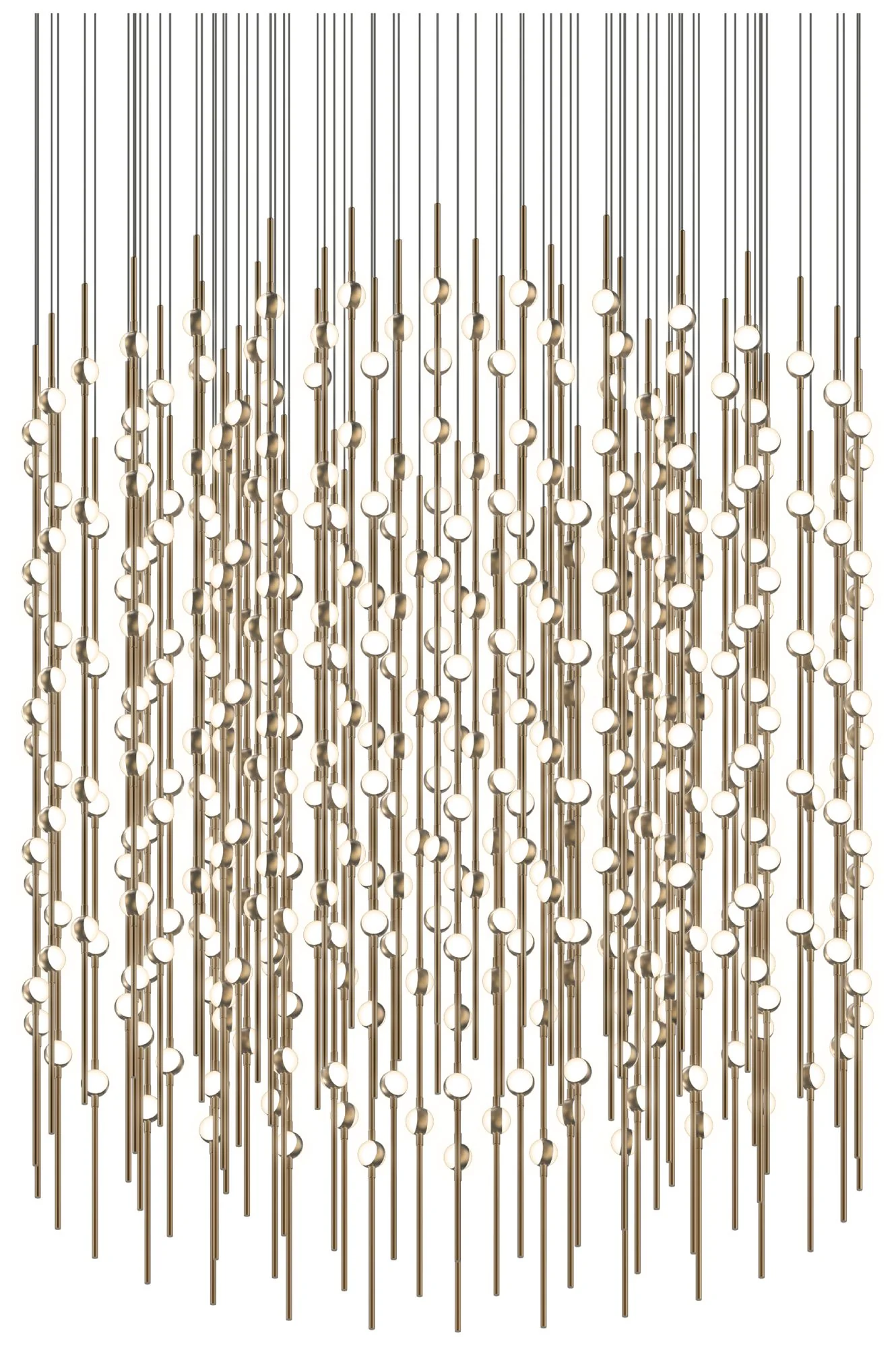 Constellation 48" Centaurus Cylinder LED Pendant - Brass - White Lens - Image 1