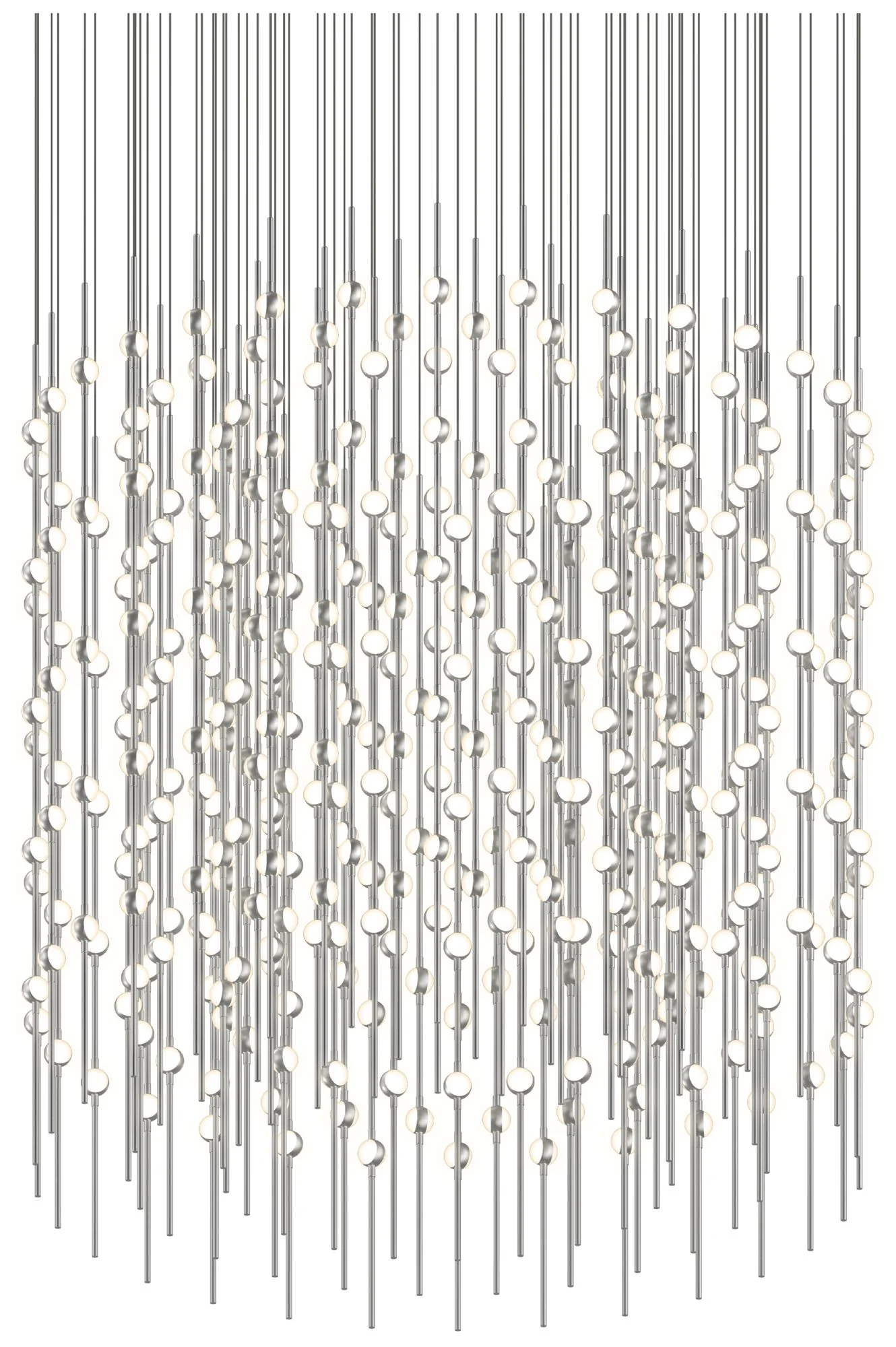 Constellation 48" Centaurus Cylinder LED Pendant - Nickel - White Lens - Image 1