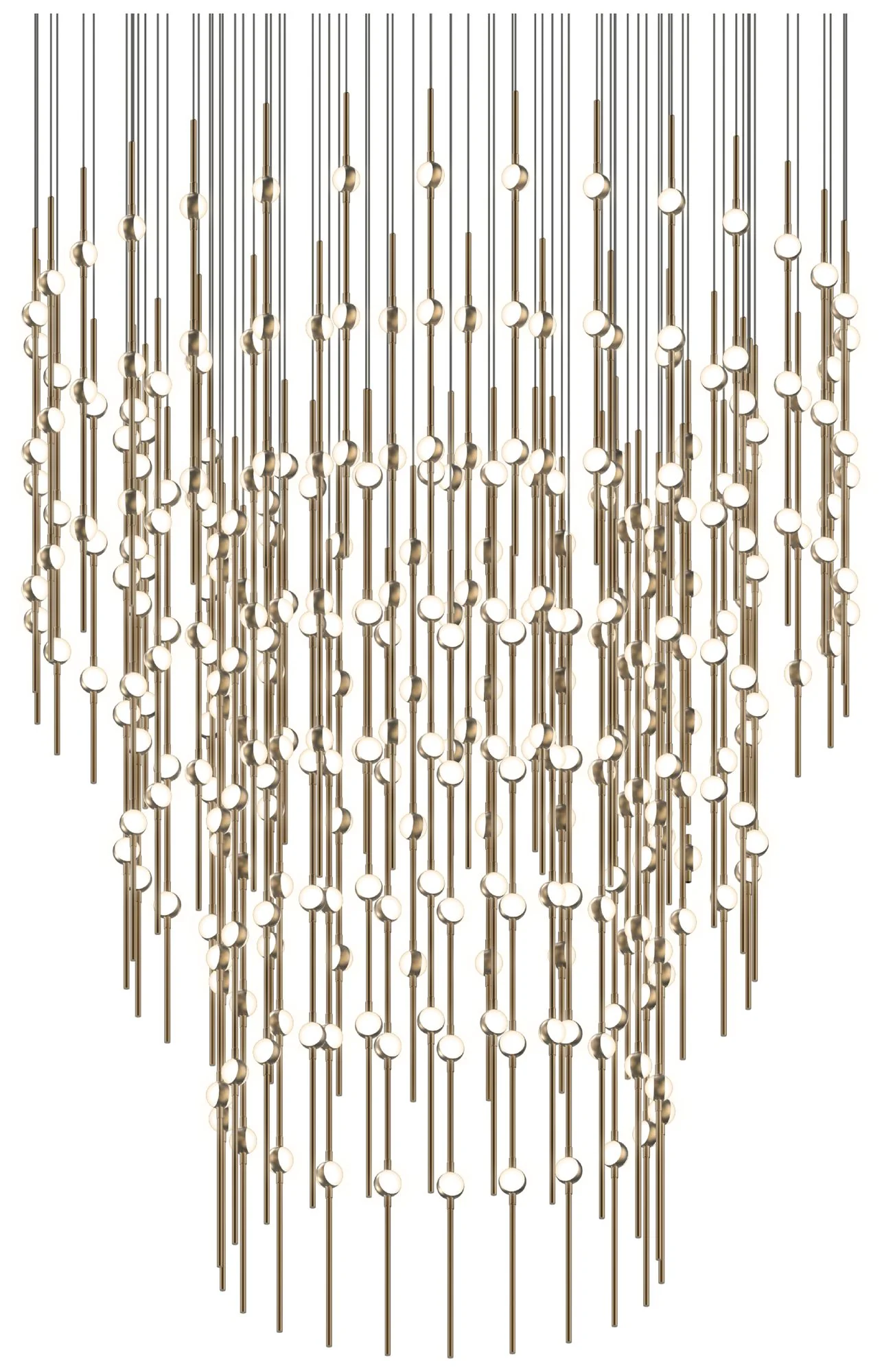 Constellation 48" Centaurus Pyramid LED Pendant - Brass - White Lens - Image 1