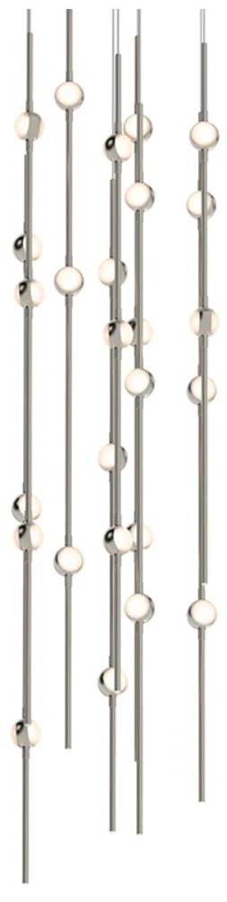 Constellation Andromeda 12" Nickel Round LED Short Pendant - White Acr - Image 1