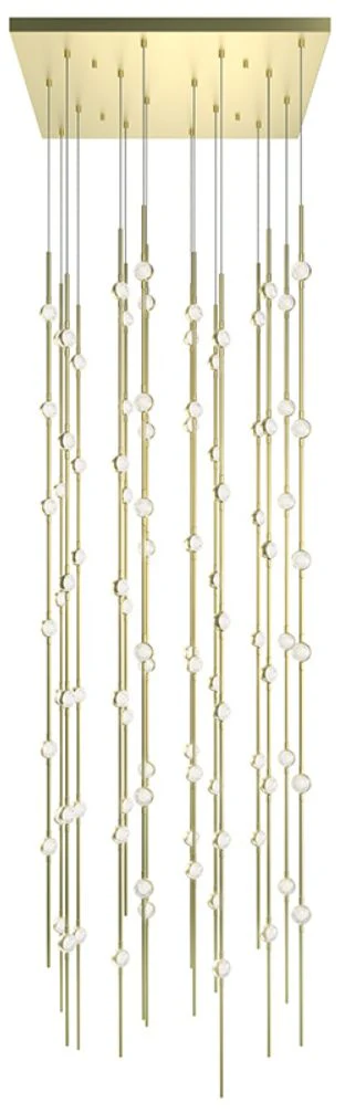 Constellation Andromeda 24" Square LED Pendant - Satin Brass - Clear L - Image 1