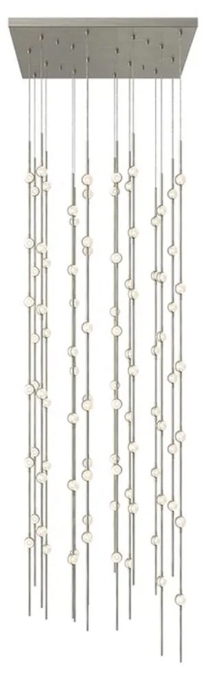 Constellation Andromeda 24" Square LED Pendant - Satin Nickel - Clear - Image 1