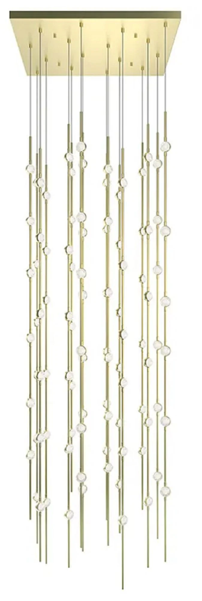 Constellation Andromeda 24"W Brass 3000K Clear Lens Square LED Pendant - Image 1