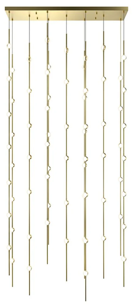 Constellation Andromeda 36″ Rectangle LED Pendant – Brass – White Lens