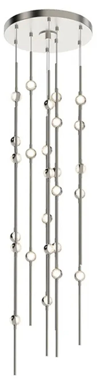 Constellation Andromeda Short 12" LED Pendant - Satin Nickel - Clear L - Image 1