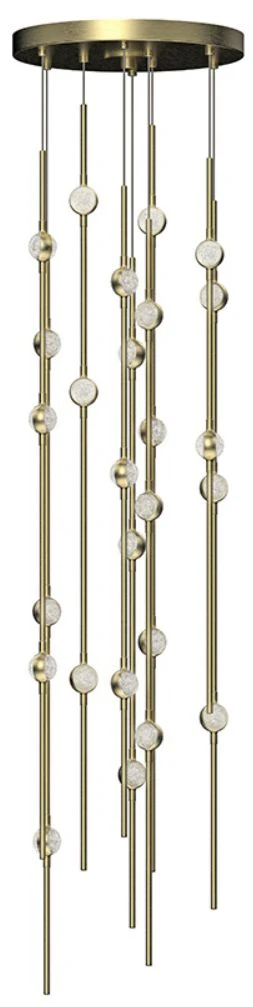 Constellation Andromeda Short 12" Round LED Pendant - Brass - Clear Le - Image 1