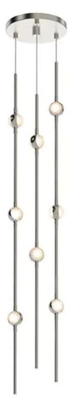 Constellation Andromeda Short 6" Round LED Pendant - Nickel - Clear Le - Image 1