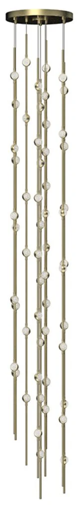 Constellation Andromeda Tall 12" Round LED Pendant - Brass - Clear Len - Image 1