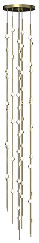 Constellation Andromeda Tall 12" Round LED Pendant - Brass - White Len - Image 1