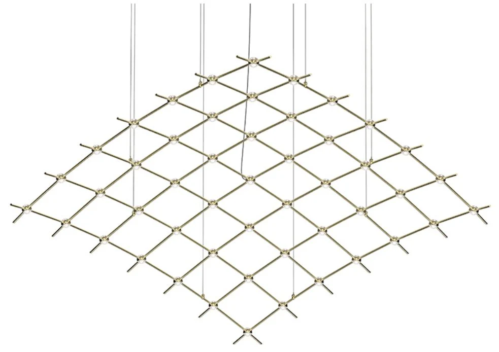 Constellation Aquarius Major Chandelier - Brass - Clear Faceted Lens - Image 1