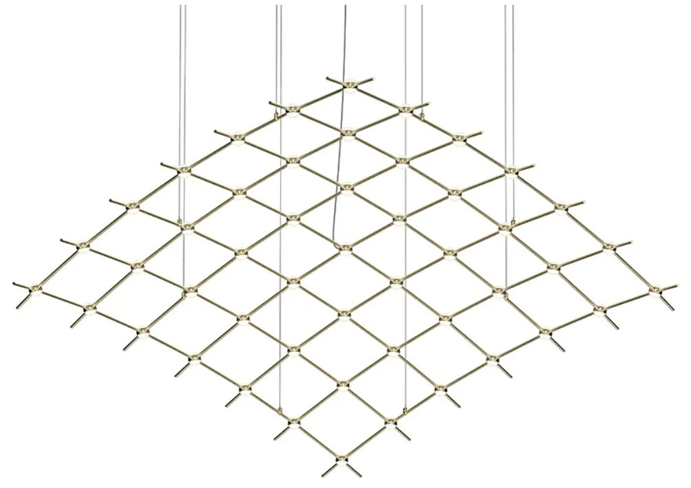 Constellation Aquarius Major Chandelier - Brass - White Optical Lens - Image 1