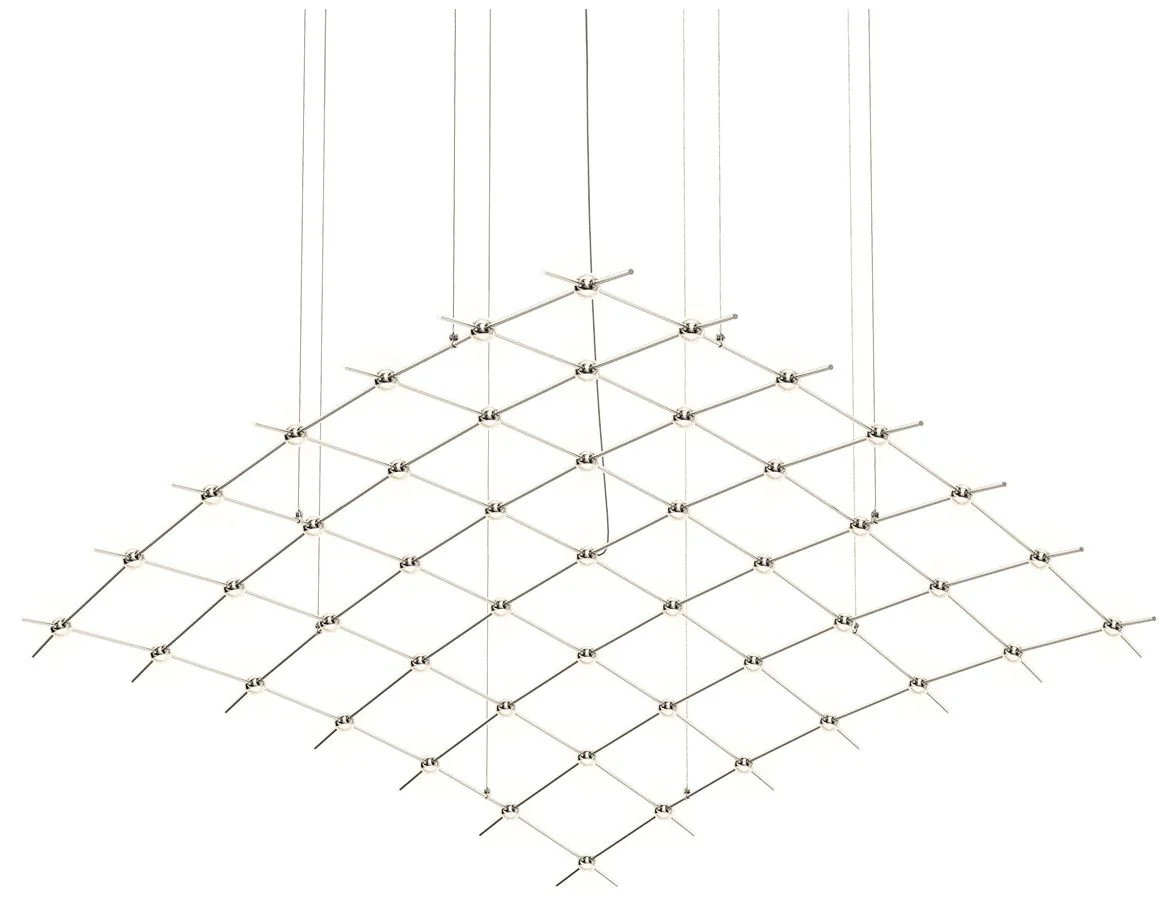 Constellation Aquarius Major Chandelier - Nickel - Clear Faceted Lens - Image 1