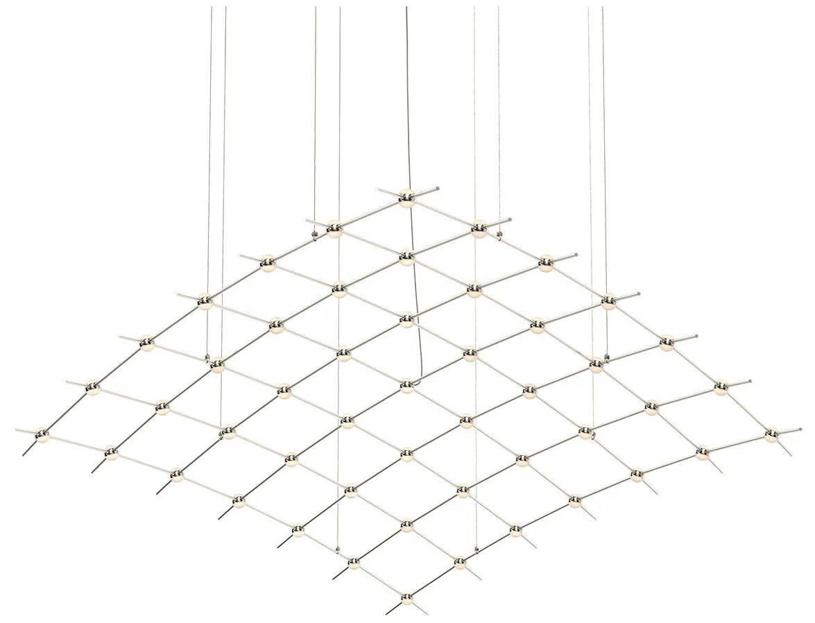 Constellation Aquarius Major Chandelier - Nickel - White Optical Lens - Image 1