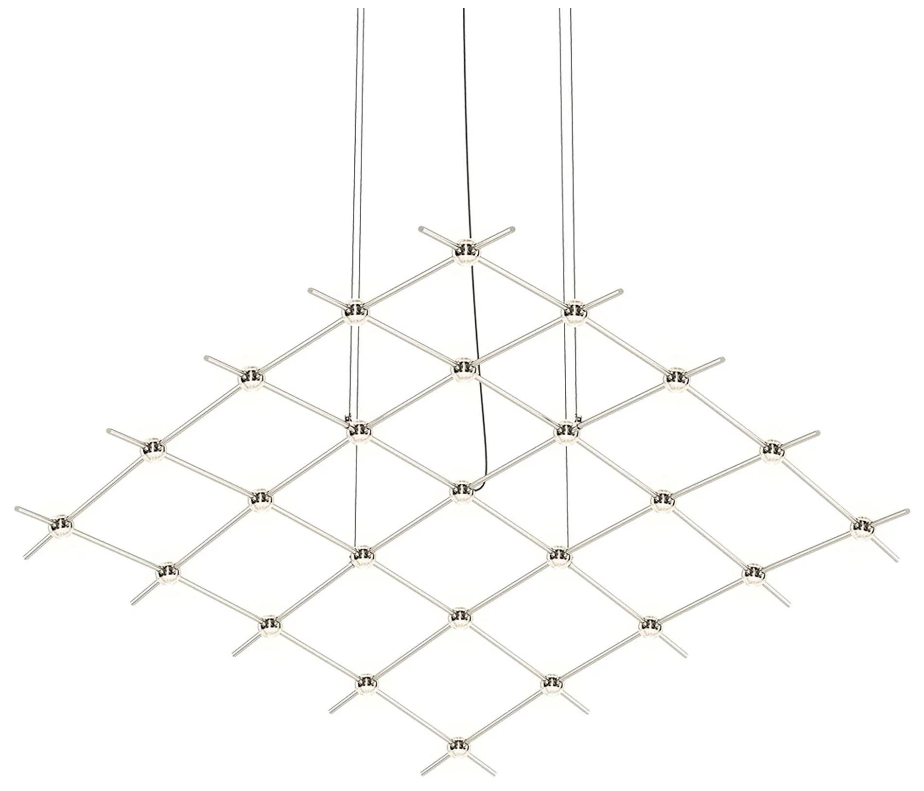Constellation Aquarius Medius 121.75"W Clear Faceted Satin Nickel Pend - Image 1