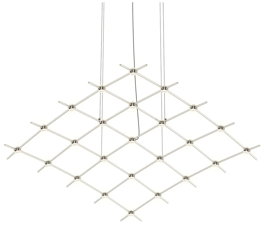 Constellation Aquarius Medius Chandelier - Nickel - Clear Faceted Lens - Image 1